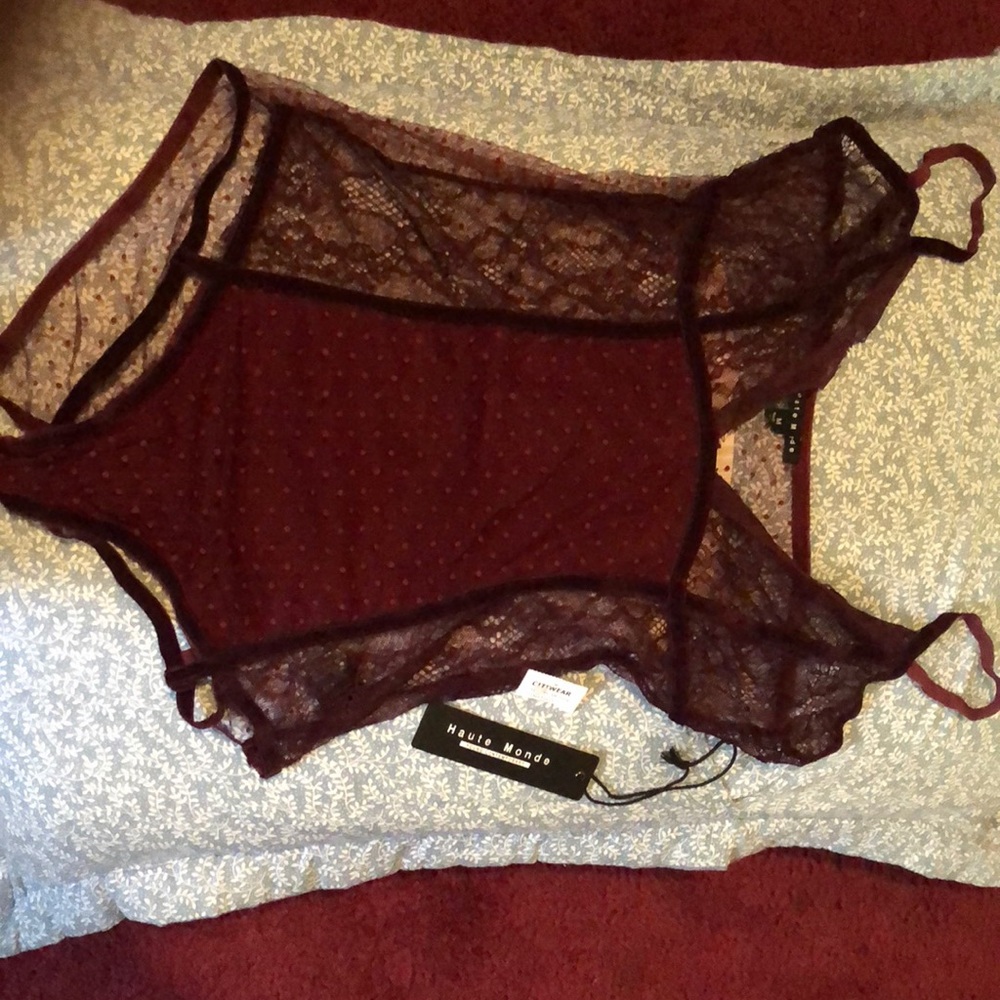 Burgundy bodysuit